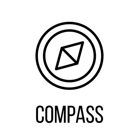 Compass icon or logo in modern line style. High quality black outline pictogram for web site design and mobile apps. Vector illustration on a white background.のイラスト素材