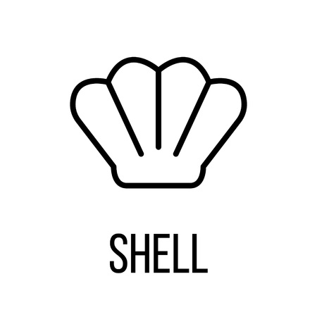 Shell icon or logo in modern line style. High quality black outline pictogram for web site design and mobile apps. Vector illustration on a white background.のイラスト素材