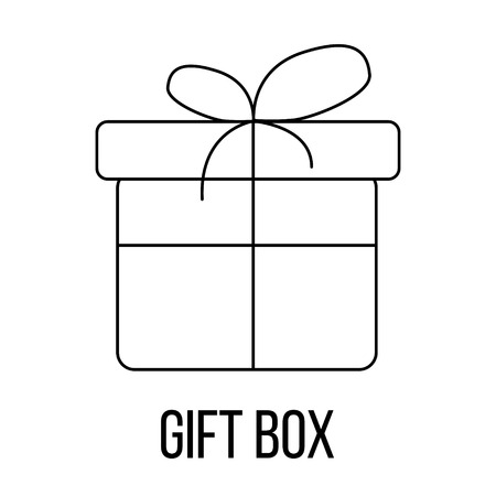Gift box icon or logo line art style. Vector Illustration.のイラスト素材