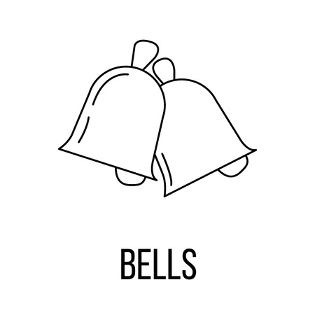 Bells icon or logo line art style. Vector Illustration.のイラスト素材