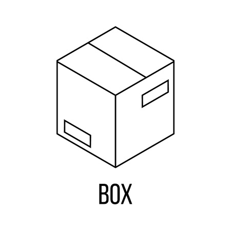 Box icon or logo line art style. Vector Illustration.のイラスト素材