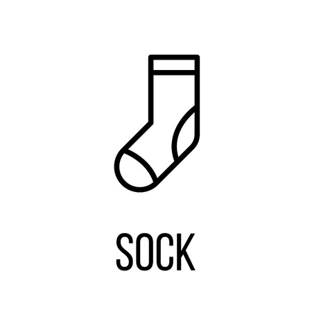 Sock icon or logo in modern line style. High quality black outline pictogram for web site design and mobile apps. Vector illustration on a white background.のイラスト素材