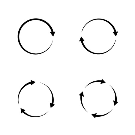 Set of grey circle vector arrows in modern style. Element for websites, illustration of connection, orient, for cursors or motion. Vector illustration on a white background.のイラスト素材