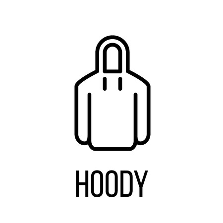 Hoody icon or logo in modern line style. High quality black outline pictogram for web site design and mobile apps. Vector illustration on a white background.のイラスト素材