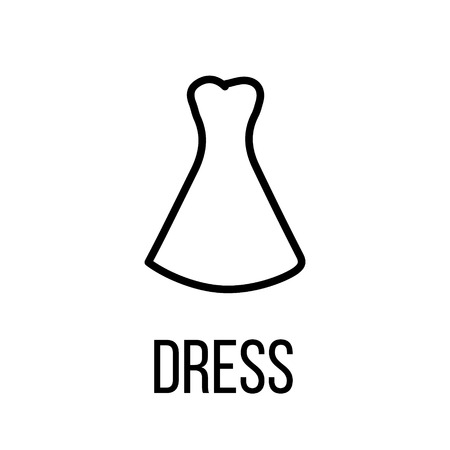 Dress icon or logo in modern line style. High quality black outline pictogram for web site design and mobile apps. Vector illustration on a white background.のイラスト素材
