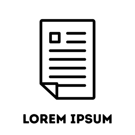 Document or paper icon. Modern line art design. For logo, web sites, brochures, apps and others. Vector illustration on a white background.のイラスト素材