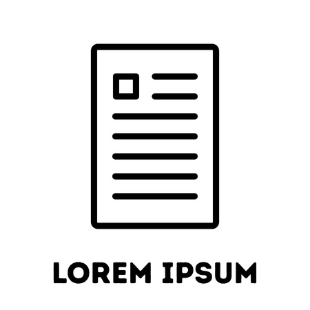 Document or paper icon. Modern line art design. For logo, web sites, brochures, apps and others. Vector illustration on a white background.のイラスト素材