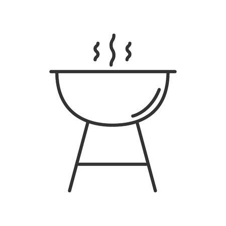 Grill icon or logo line art style. Vector Illustration.のイラスト素材