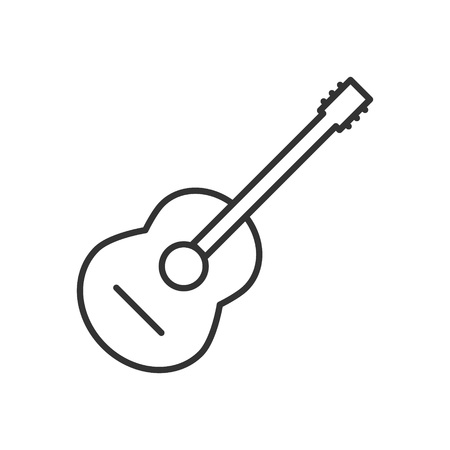 Guitar icon or logo line art style. Vector Illustration.のイラスト素材