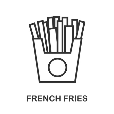 French Fries icon or logo line art style. Vector Illustration.のイラスト素材