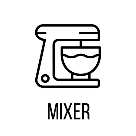 Mixer bed icon or logo in modern line style. High quality black outline pictogram for web site design and mobile apps. Vector illustration on a white background.のイラスト素材