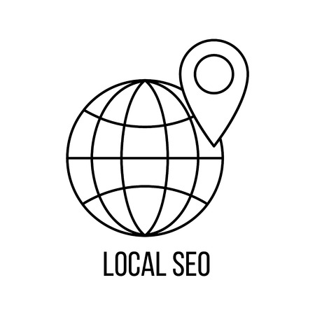 Local SEO icon or logo line art style. Vector Illustration.のイラスト素材