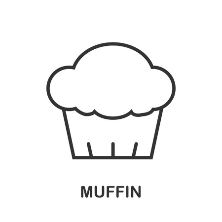 Muffin icon or logo line art style. Vector Illustration.のイラスト素材