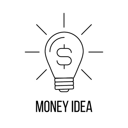 Money idea icon or logo line art style. Vector Illustration.のイラスト素材