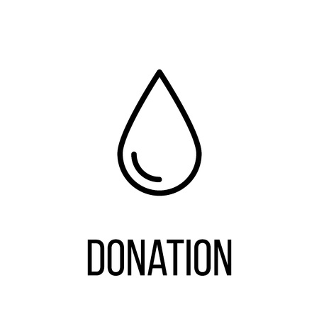 Donation icon or logo in modern line style. High quality black outline pictogram for web site design and mobile apps. Vector illustration on a white background.のイラスト素材