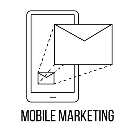 Mobile marketing icon or logo line art style. Vector Illustration.のイラスト素材
