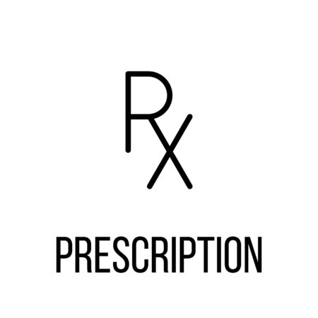 Prescription icon or logo in modern line style. High quality black outline pictogram for web site design and mobile apps. Vector illustration on a white background.のイラスト素材