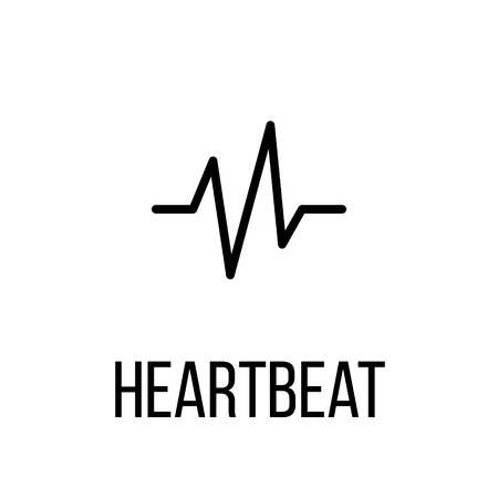 Heartbeat icon or logo in modern line style. High quality black outline pictogram for web site design and mobile apps. Vector illustration on a white background.のイラスト素材