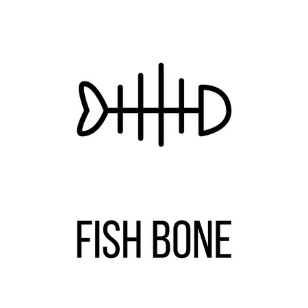 Fish bonel icon or logo in modern line style. High quality black outline pictogram for web site design and mobile apps. Vector illustration on a white background.のイラスト素材
