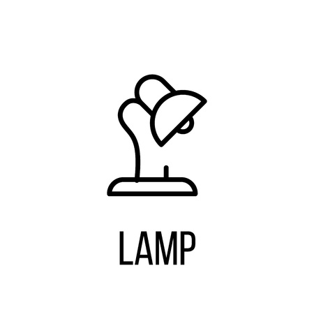 Lamp icon or logo in modern line style. High quality black outline pictogram for web site design and mobile apps. Vector illustration on a white background.のイラスト素材