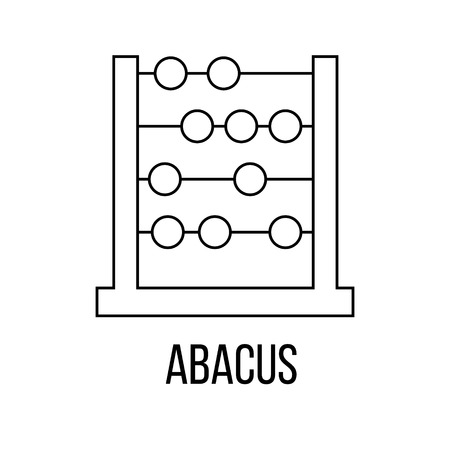 Abacus icon or logo line art style. Vector Illustration isolated on white background.のイラスト素材