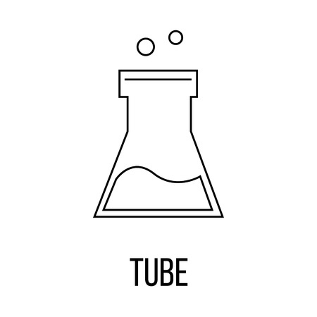 Tube icon or logo line art style. Vector Illustration isolated on white background.のイラスト素材