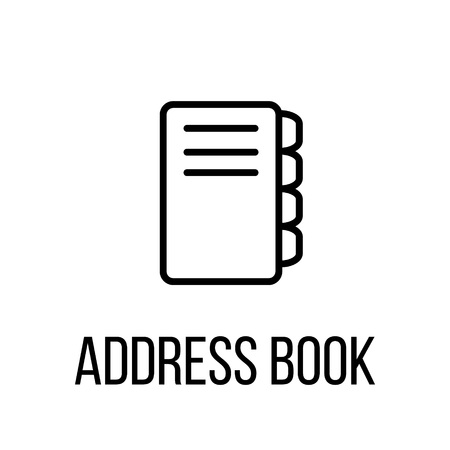 Address book icon or logo in modern line style. High quality black outline pictogram for web site design and mobile apps. Vector illustration on a white background.のイラスト素材