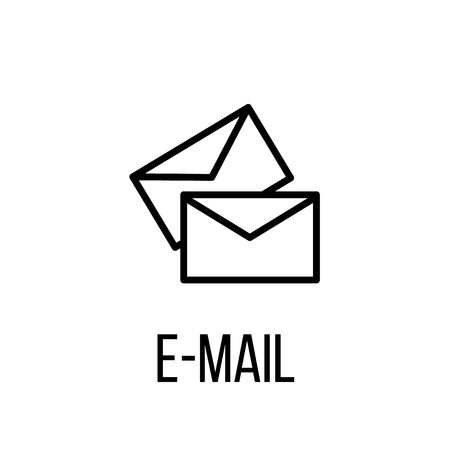 E-mail icon or logo in modern line style. High quality black outline pictogram for web site design and mobile apps. Vector illustration on a white background.のイラスト素材