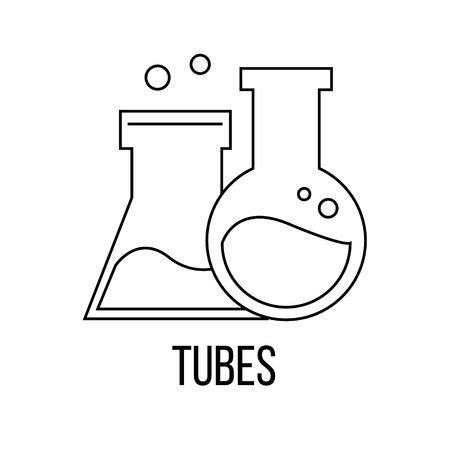 Tubes icon or logo line art style. Vector Illustration isolated on white background.のイラスト素材