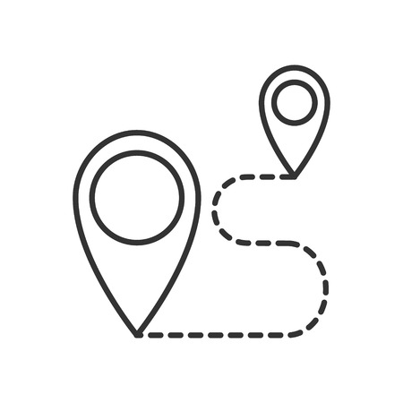 Route icon or logo line art style. Vector Illustration.のイラスト素材