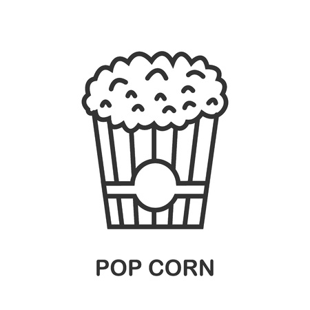 Pop Corn icon or logo line art style. Vector Illustration.のイラスト素材