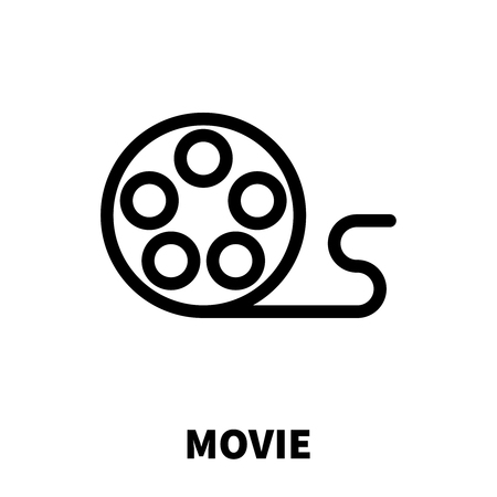 Movie icon or logo in modern line style. High quality black outline pictogram for web site design and mobile apps. Vector illustration on a white background.のイラスト素材
