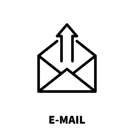 E-mail icon or logo in modern line style. High quality black outline pictogram for web site design and mobile apps. Vector illustration on a white background.のイラスト素材