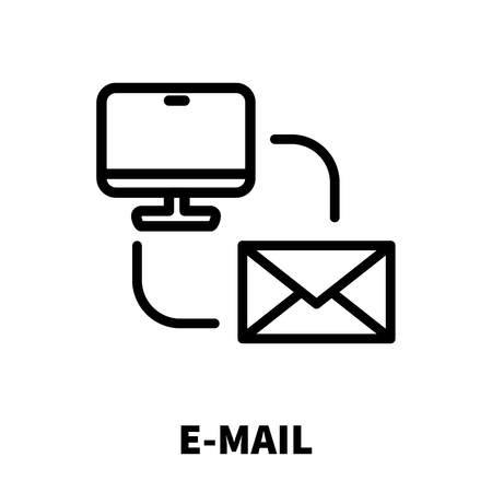 E-mail icon or logo in modern line style. High quality black outline pictogram for web site design and mobile apps. Vector illustration on a white background.のイラスト素材