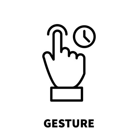 Gesture icon or logo in modern line style. High quality black outline pictogram for web site design and mobile apps. Vector illustration on a white background.のイラスト素材