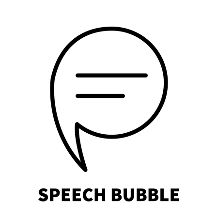 Speech bubble  icon or logo in modern line style. High quality black outline pictogram for web site design and mobile apps. Vector illustration on a white background.のイラスト素材
