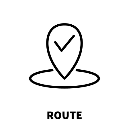 Route icon or logo in modern line style. High quality black outline pictogram for web site design and mobile apps. Vector illustration on a white background.のイラスト素材