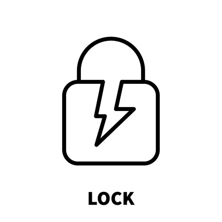 Lock icon or logo in modern line style. High quality black outline pictogram for web site design and mobile apps. Vector illustration on a white background.のイラスト素材