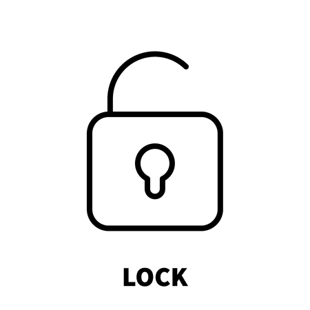 Lock icon or logo in modern line style. High quality black outline pictogram for web site design and mobile apps. Vector illustration on a white background.のイラスト素材