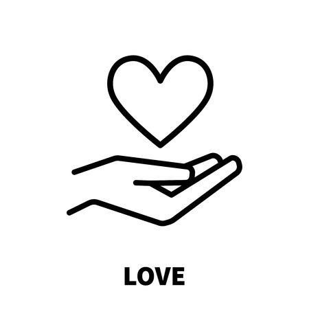 Love icon or logo in modern line style. High quality black outline pictogram for web site design and mobile apps. Vector illustration on a white background.のイラスト素材