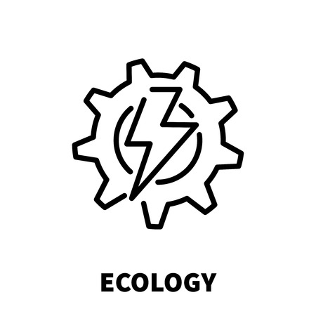 Ecology icon or logo in modern line style. High quality black outline pictogram for web site design and mobile apps. Vector illustration on a white background.のイラスト素材