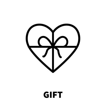 Gift icon or logo in modern line style. High quality black outline pictogram for web site design and mobile apps. Vector illustration on a white background.のイラスト素材