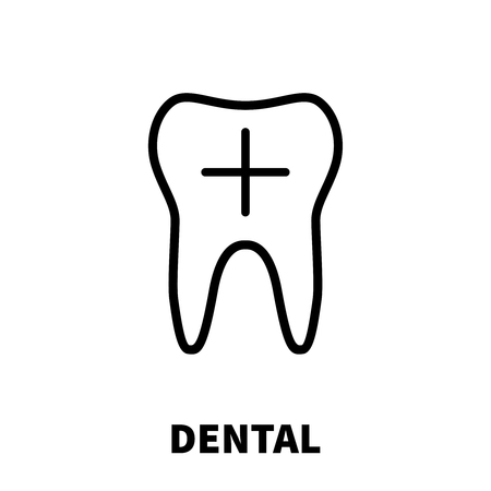 Dental icon or logo in modern line style. High quality black outline pictogram for web site design and mobile apps. Vector illustration on a white background.のイラスト素材