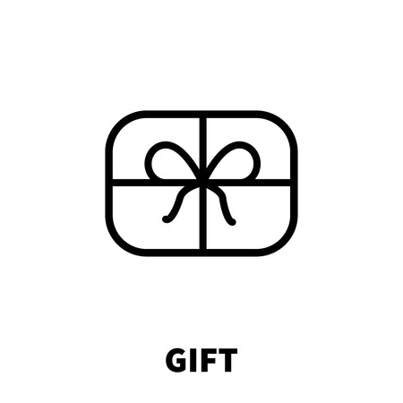 Gift icon or logo in modern line style. High quality black outline pictogram for web site design and mobile apps. Vector illustration on a white background.のイラスト素材
