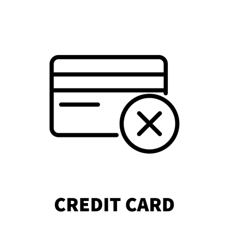 Credit card icon in modern line style. High quality black outline pictogram for web site design and mobile apps. Vector illustration on a white background.のイラスト素材