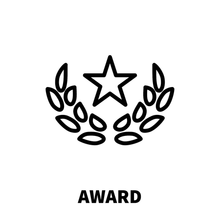Award icon or logo in modern line style. High quality black outline pictogram for web site design and mobile apps. Vector illustration on a white background.のイラスト素材