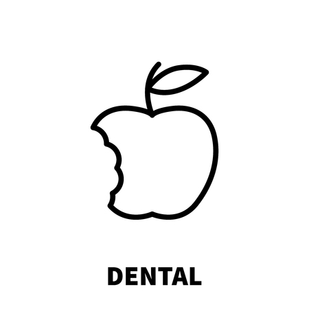 Dental icon or logo in modern line style. High quality black outline pictogram for web site design and mobile apps. Vector illustration on a white background.のイラスト素材