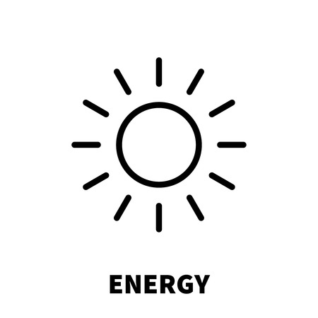 Energy thinking icon or logo in modern line style. High quality black outline pictogram for web site design and mobile apps. Vector illustration on a white background.のイラスト素材