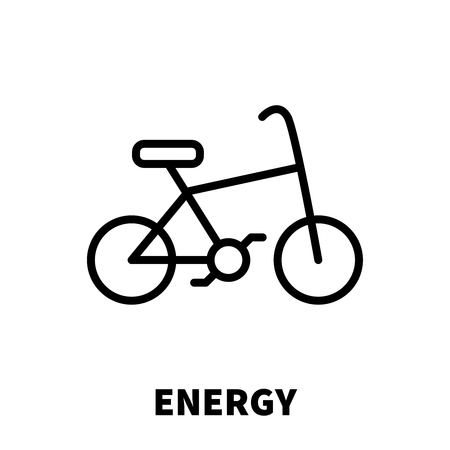 Energy thinking icon or logo in modern line style. High quality black outline pictogram for web site design and mobile apps. Vector illustration on a white background.のイラスト素材