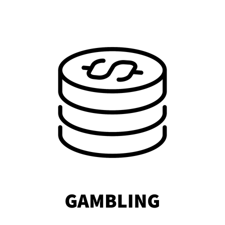 Gambling icon or logo in modern line style. High quality black outline pictogram for web site design and mobile apps. Vector illustration on a white background.のイラスト素材